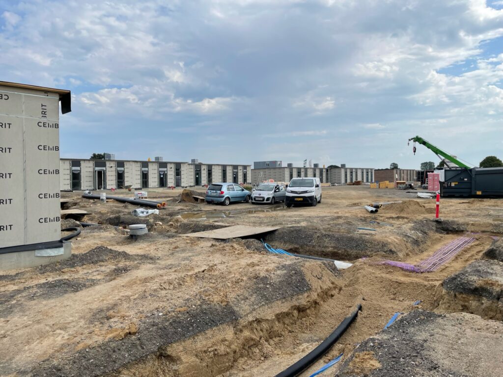 Byggeplads ved 118 boliger på Kragehøj i Borup